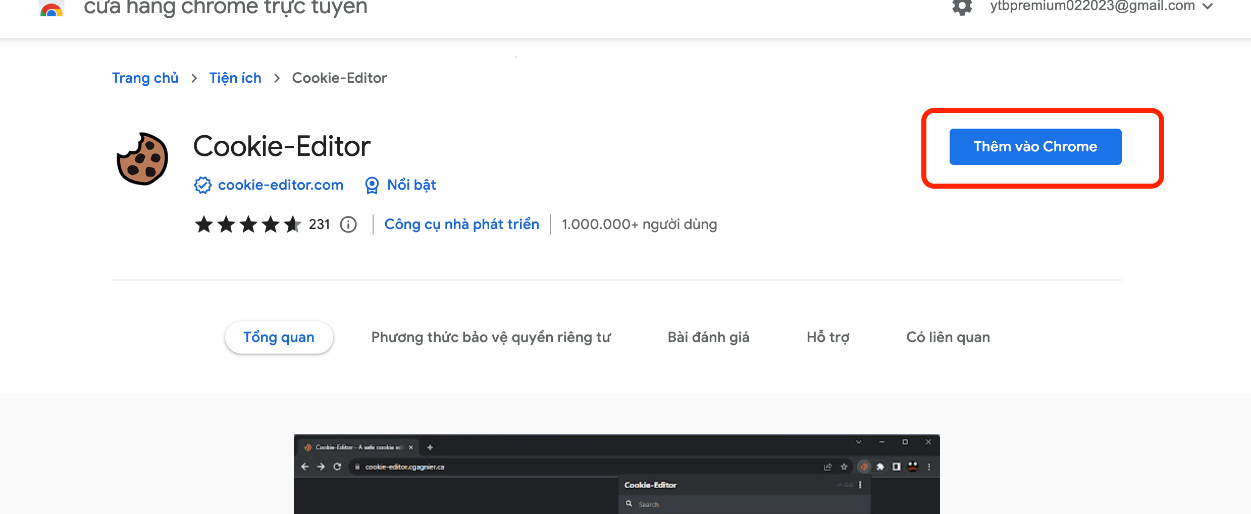 Bước 01 – Cài đặt Extention "Cookie-Editor"