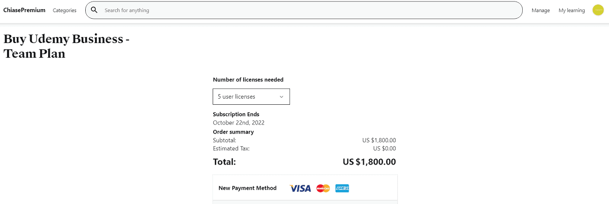 Udemy Business là gì? Review các ưu điểm của Udemy Business Mức phí đăng ký khá đắt đỏ.