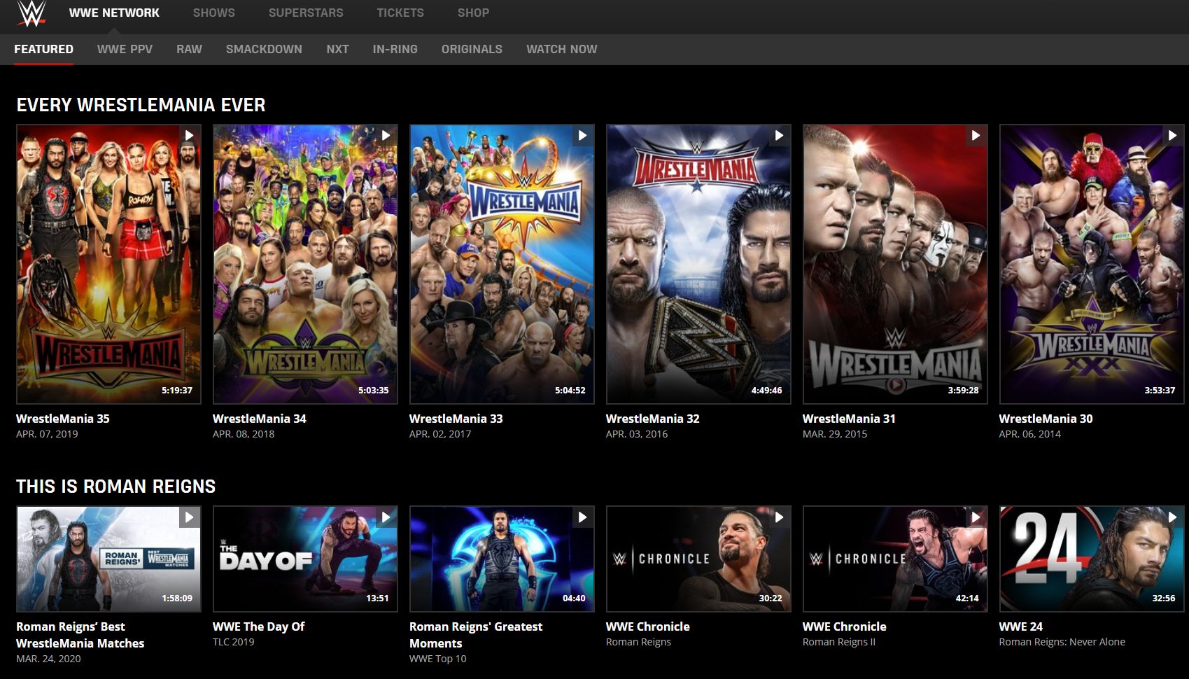 Tài khoản WWE Network Premium